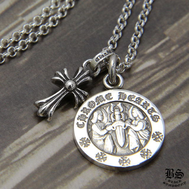 クロムハーツCHクロスベビーファットチャーム＆ロールチェーン18インチ