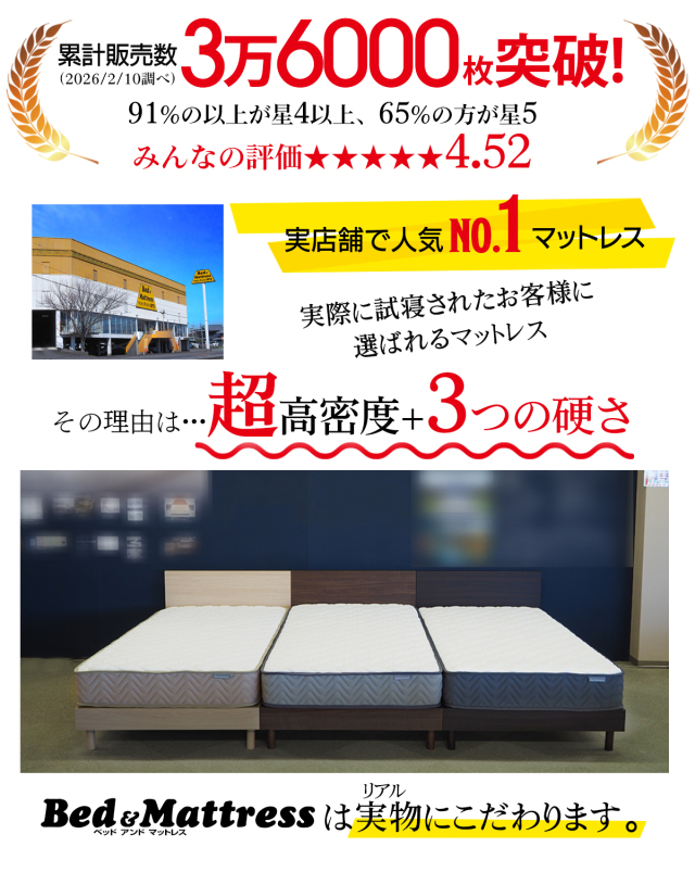 マットレス ダブル ポケットコイル スプリングマットレス 両面仕様