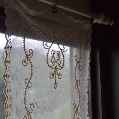 C1016 フランスアンティークレースカーテン ハンドワークコットン