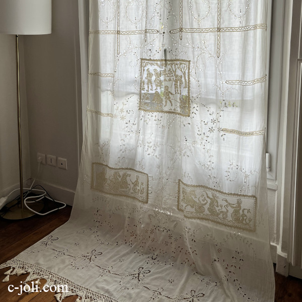 レースカーテン/刺繍カーテン アンティーク セジョリ