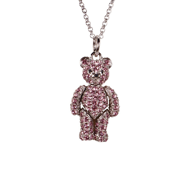 テディベアアクセサリー ネックレス ピンク ペンダント