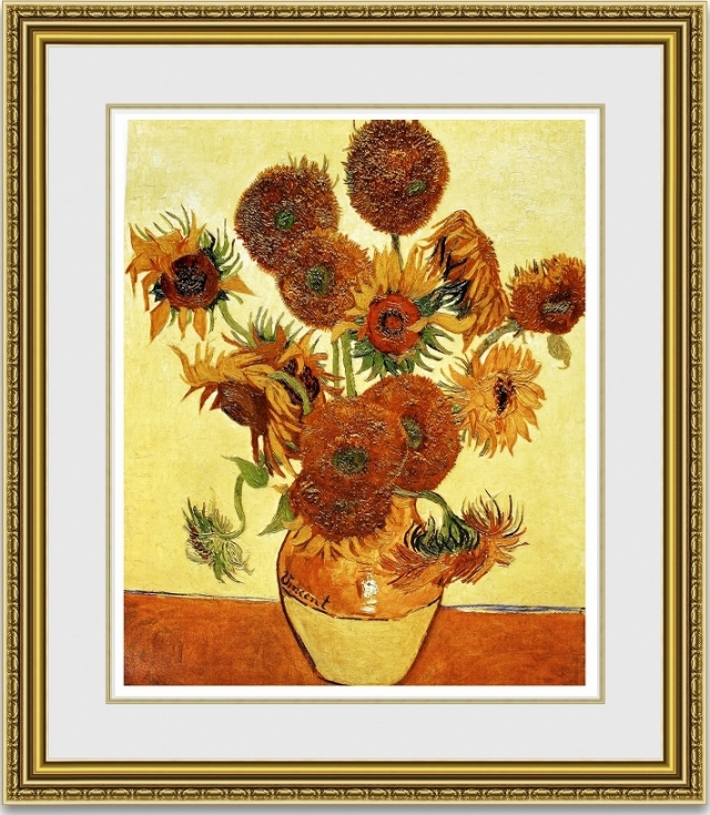 ゴッホ 「ひまわり」【選べる額縁付き】【送料無料】の購入なら【絵画