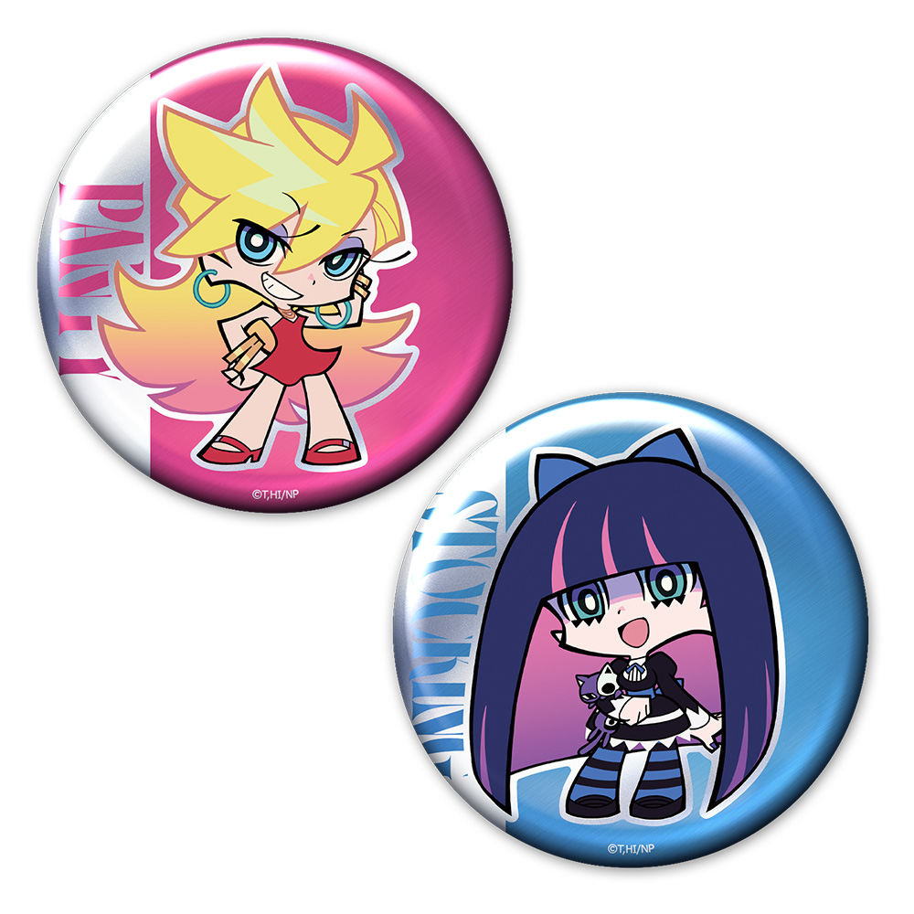 New PANTY & STOCKING with GARTERBELT メタリック缶バッジ2個セット