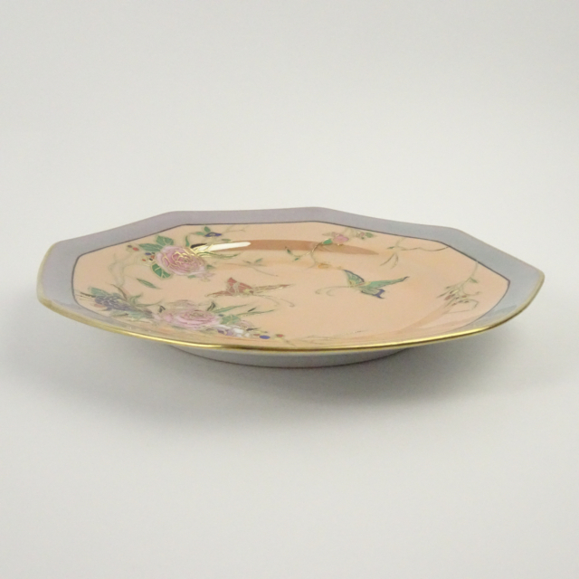 オールドノリタケ ラスター彩 蝶と花の八角形プレート 飾り皿 アンティーク