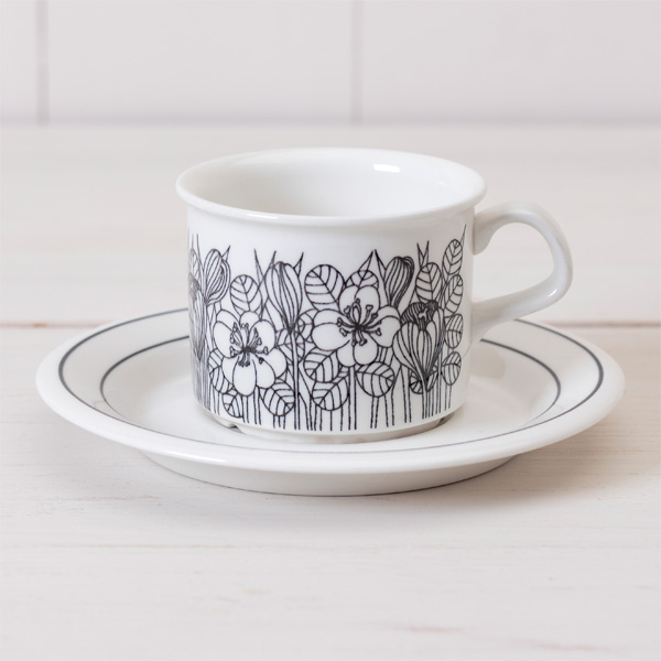 ヴィンテージ】Arabia/アラビア/Krokus/クロッカス/モノトーン