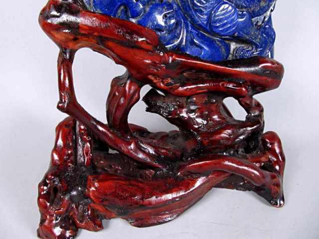 店頭展示中 濃厚ブルー 玉持ち龍神 ラピスラズリ 龍彫刻置物 重さ