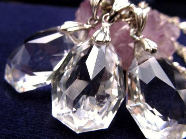 キラキラカット 水晶カット ペンダントトップ 石サイズ縦約20mm