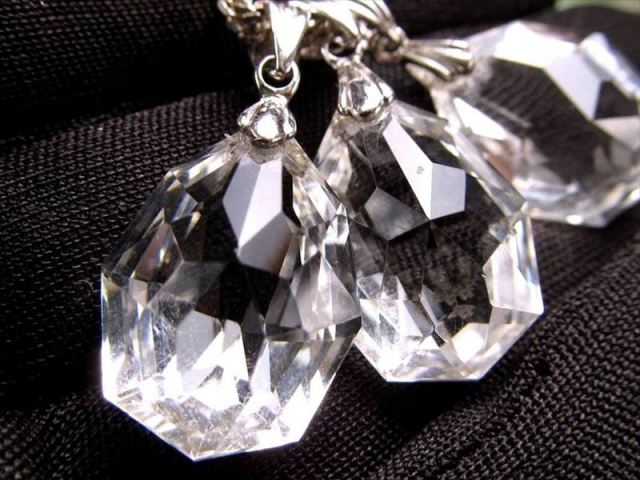 キラキラカット 水晶カット ペンダントトップ 石サイズ縦約20mm