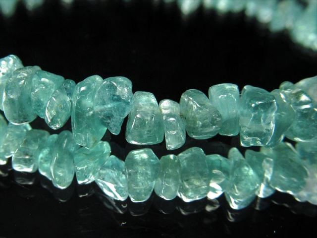 ブルーグリーントルマリン さざれ デザイン ブレスレット 粒サイズ約