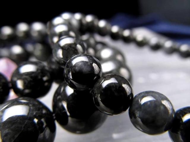 巨珠 良好品質 ブラックジェイド 黒翡翠 /硬玉 ブレスレット 約17mm