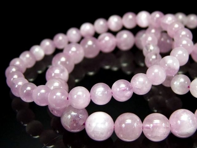 透明感有り 3A ミルキーキャッツアイクンツァイト ブレスレット 6mm