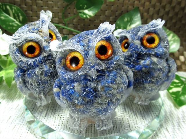 NEW天然石追加 選べる7種類 天然石サザレ入り フクロウ型 オルゴナイト