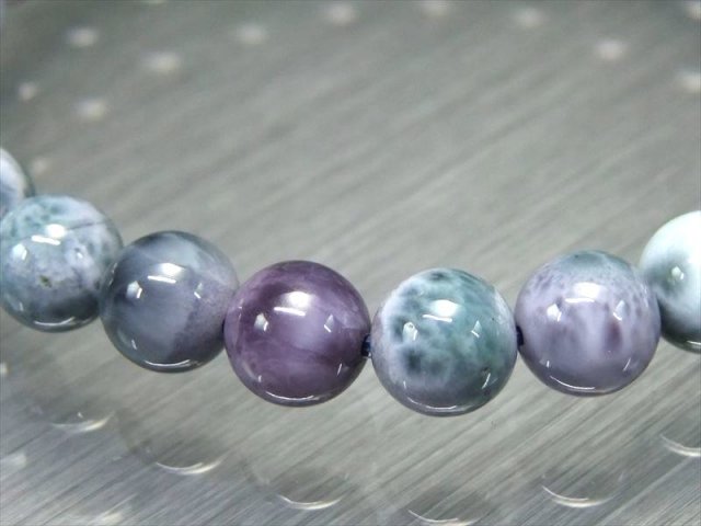 抜粋鑑別済み 4A パープルラリマー ブレスレット 8.5mm×25珠 入手困難