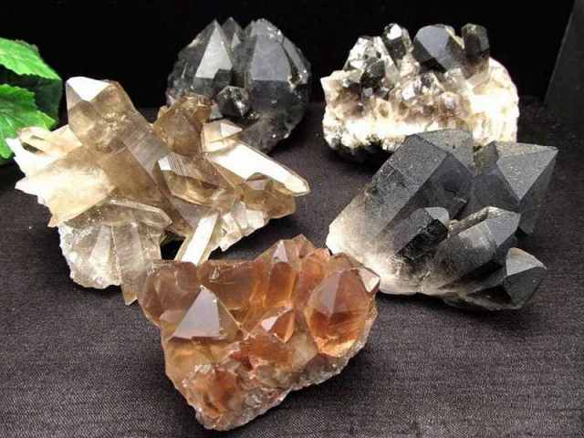 黒水晶 モリオン &スモーキークォーツ 煙水晶 クラスター原石 1個売り