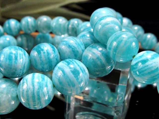 明るめカラー ゼブラアマゾナイト ブレスレット 9mm-9.5mm×21珠前後