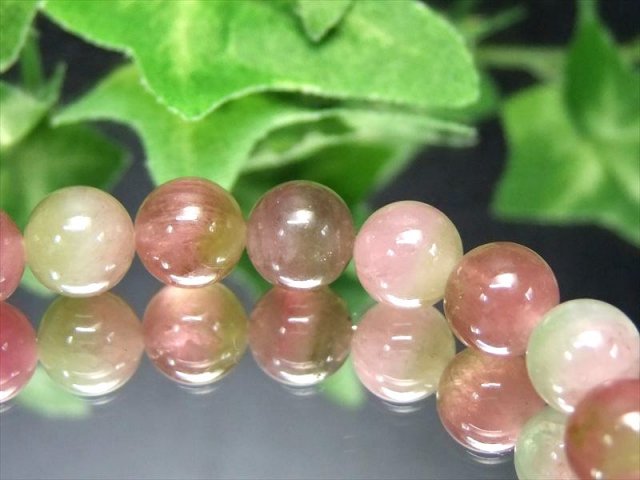 明るめカラー 4A+ ウォーターメロン トルマリン ブレスレット 7mm-7.5