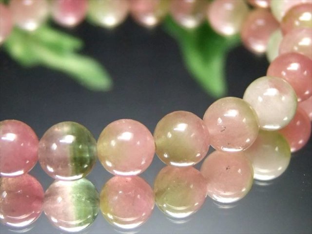 明るめカラー 4A+ ウォーターメロン トルマリン ブレスレット 7mm-7.5