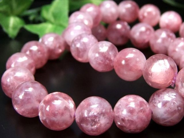 ピンクマイカ レピドライトシリカ ブレスレット 約11mm-11.5mm×18珠