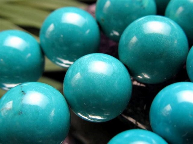 激安宣言 約10mm珠 ターコイズ トルコ石 一連 約37-39cm 天然染色 極上