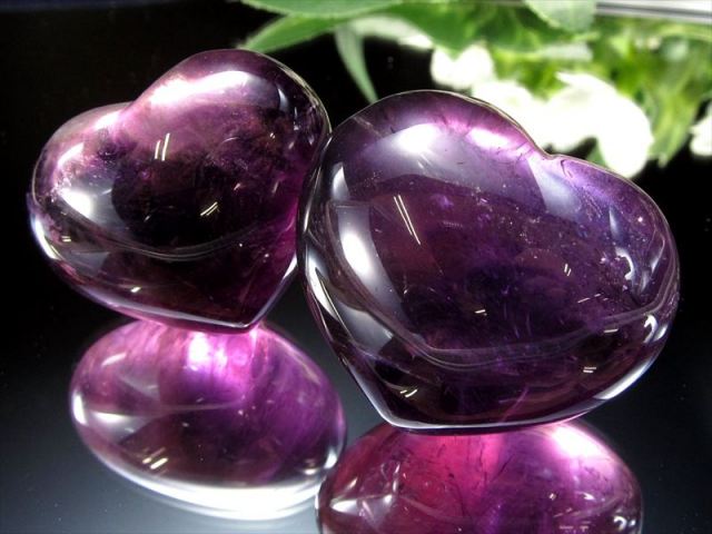 高品質 アメジスト ハート タンブル 1個売り 重さ約20g-30g 超透明