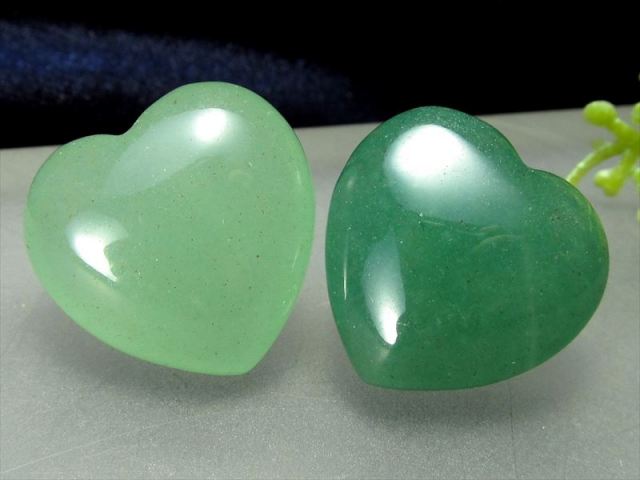 1個売り 透明 アベンチュリン ハート型タンブル 幅約20mm ぷっくり