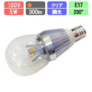 LED電球 E17 ミニクリプトン形 調光対応 5W 450lm