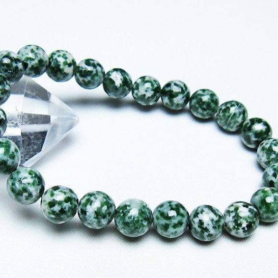グリーンスポットジャスパー ブレスレット 9mm [t285-1164]