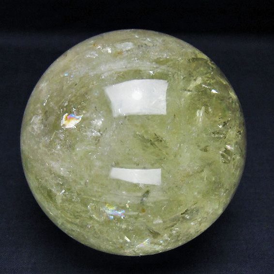 虹入り シトリン水晶 丸玉 84mm [t529-5801]