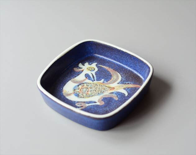 Royal Copenhagen Fajance Baca スクエアトレー 11cm プレート 鳥柄