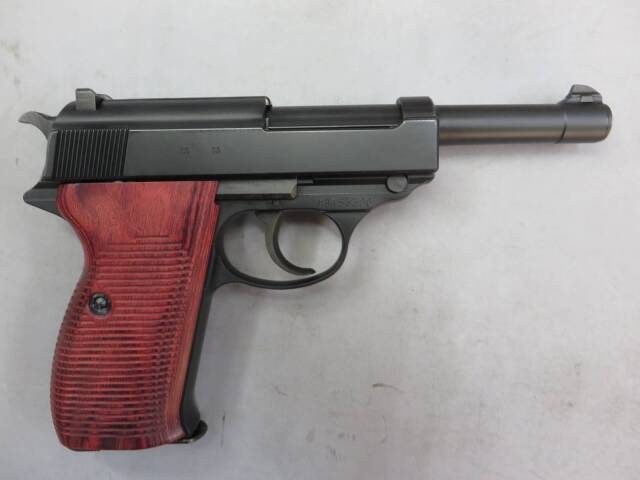 マルゼン】ワルサーP38 ブラック・PANDRA ARMS 木製グリップ