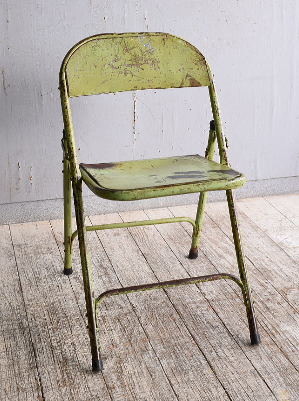 フレンチ アンティーク フォールディング アイアンチェア 椅子 10559