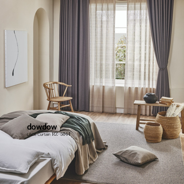 イタリアンモダン】アンティーク・デザインの刺繍のレースカーテン【RZ