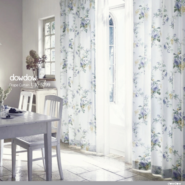 フレンチ シック】シャビーシックな薔薇のドレープカーテン＆シェード