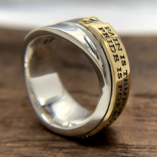 プレートクロス メンズリング/k18ゴールド シルバー925