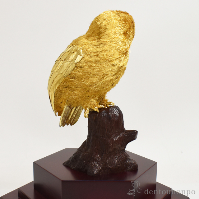 送料無料】 純金 フクロウ B 400g / 光則（金工芸） 高級 コレクション