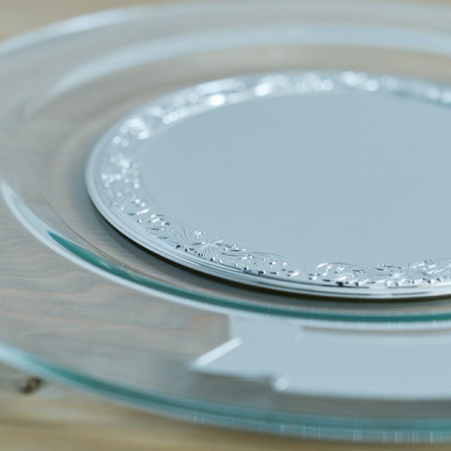 送料無料】 純銀製 アートプレート A 315mm 文字・絵柄彫刻可（別途