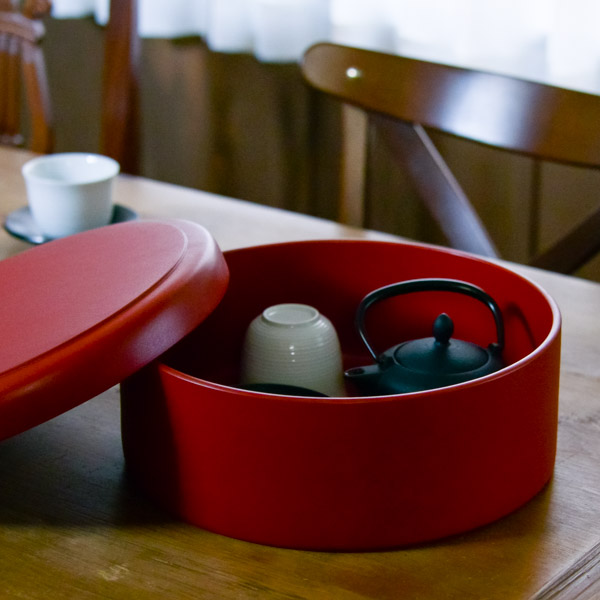 送料無料】 茶櫃 朱乾漆 / 茶びつ 茶道具 お茶 入れ物 おすすめ 山中