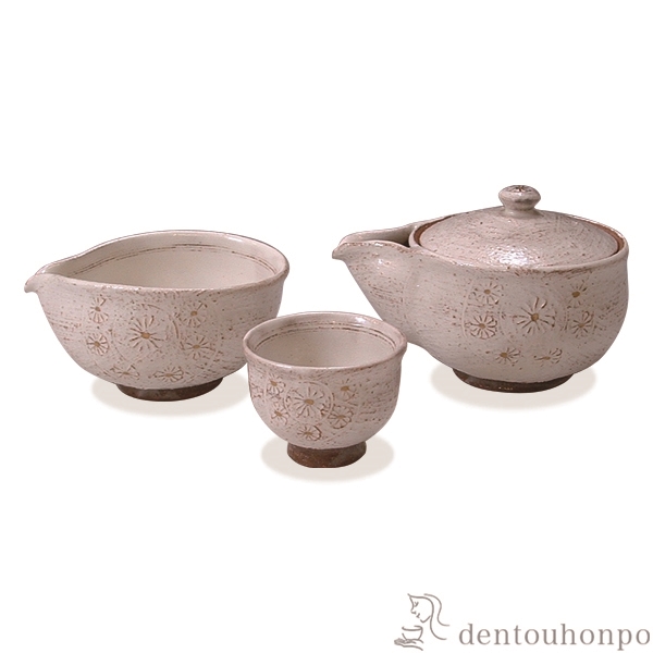 送料無料】 小茶器揃 俵手金彩 宝瓶1個・さまし1個・碗5個セット