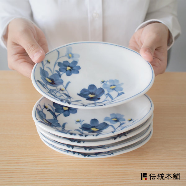 送料無料】 楕円皿揃 お花畑 5号 5枚セット / セット おつまみ 料理