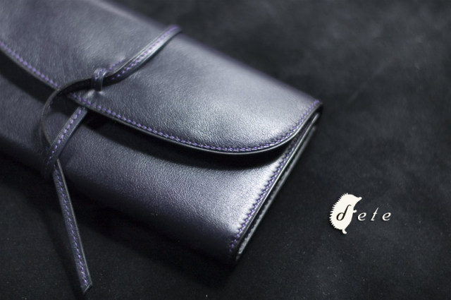 オーダーメイド品 革ひも長財布 ソフトタイプ ネイビー [dete]