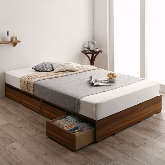 収納付きベッド | 選べる引き出し収納付 フロアベッド ベッドフレーム