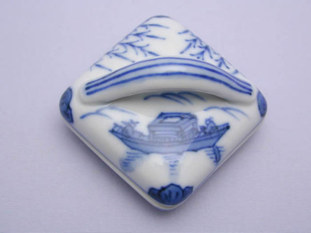 龍豊窯 石田滋圭 染付隅田川 香合