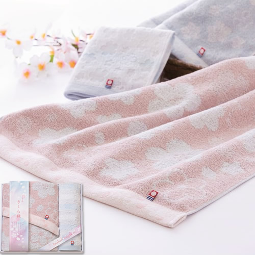 送料無料】今治さくら織 バスタオル・ウォッシュタオル(A30-04)