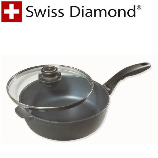 完売】スイスダイヤモンド SwissDiamond ＃6724蓋付深型フライパン