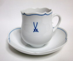 マイセン（Meissen）ホワイトマイセン 双剣マーク（VIP）コーヒー