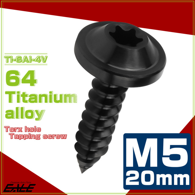 タッピングネジ M5×20mm チタン トルクス穴 フランジ付き ビス