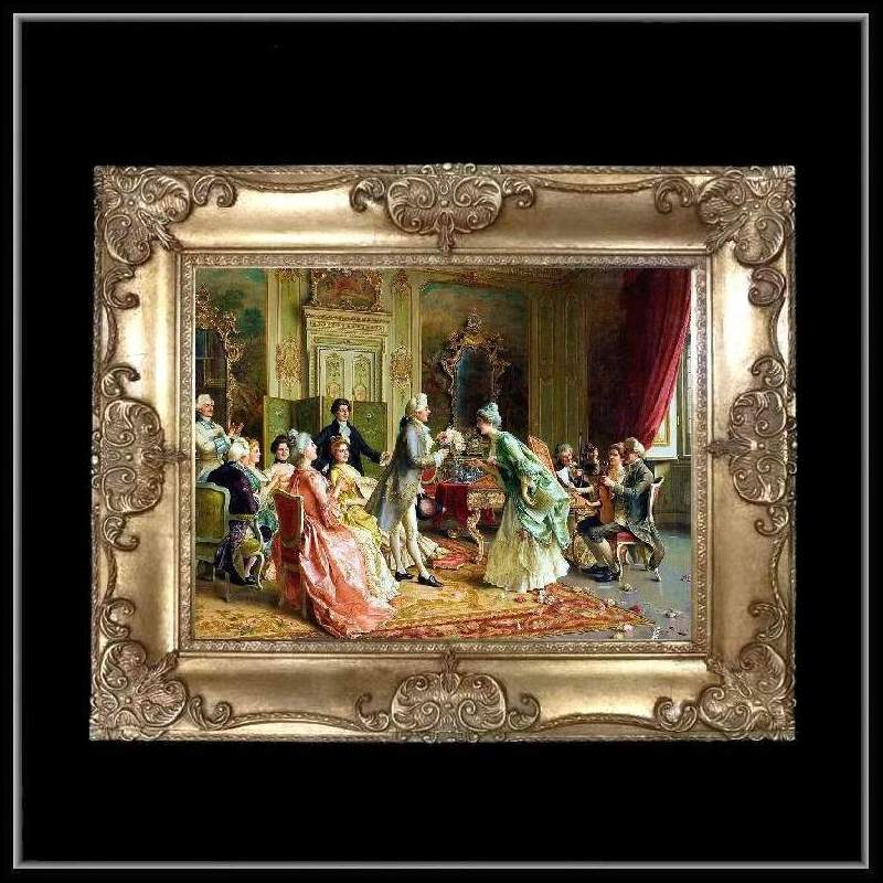 fu-collection】 ヨーロッパ名画 ロココ調 ゴールドダブルフレーム