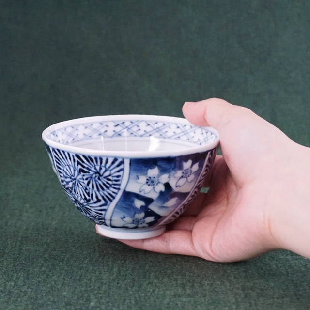 そうた窯｜染付桜祥瑞面取茶付（小）