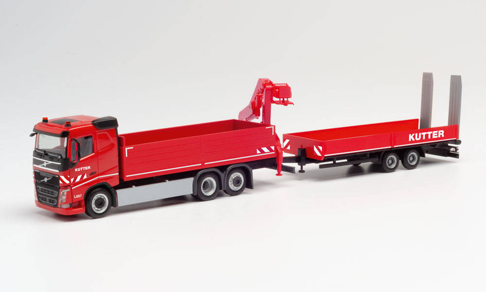 herpa Cars&Trucks 1/87 ボルボ FH FD 平ボディトラック クレーン付き