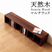 CDラック 文庫本本棚 チーク 無垢材 スリム 薄型 6段 チークCDラック60